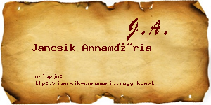 Jancsik Annamária névjegykártya